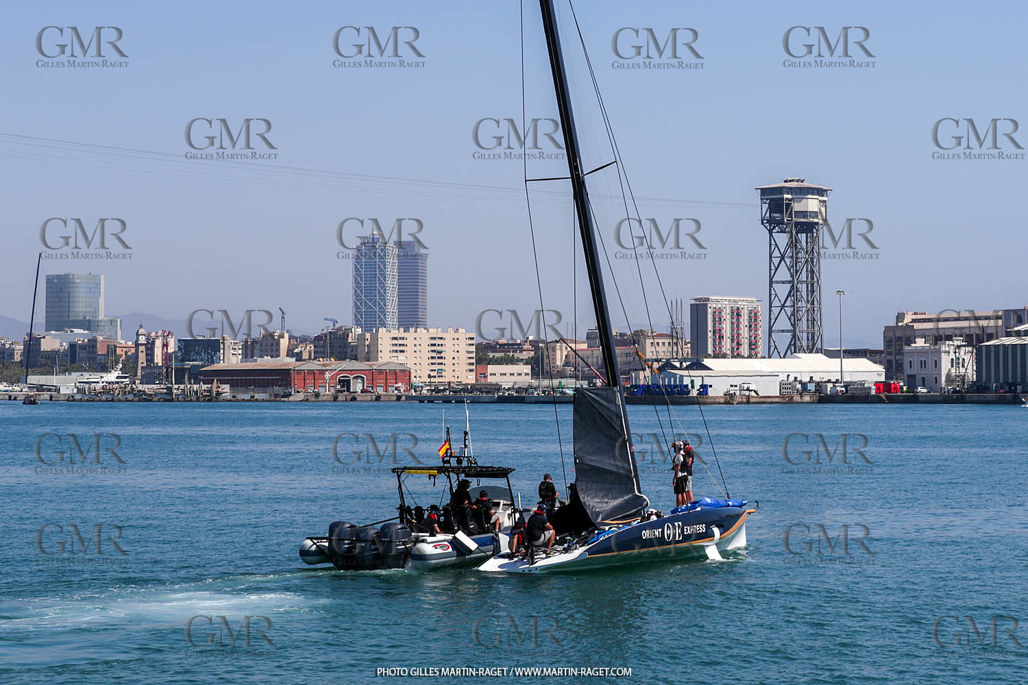 22 08 2023, Barcelona (ESP), 37th America's Cup, Orient Express Racing Team, AC 40 first training