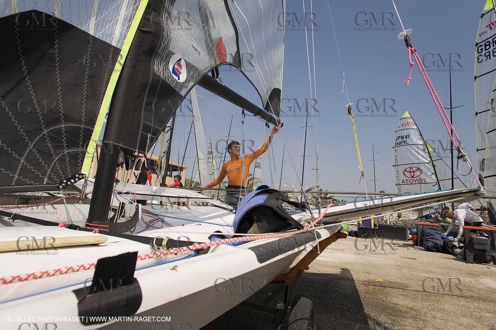 22 04 2007 - 2007 Semaine Olympique Française - Hyères (South of France) - Day 1 - Team France - 49er