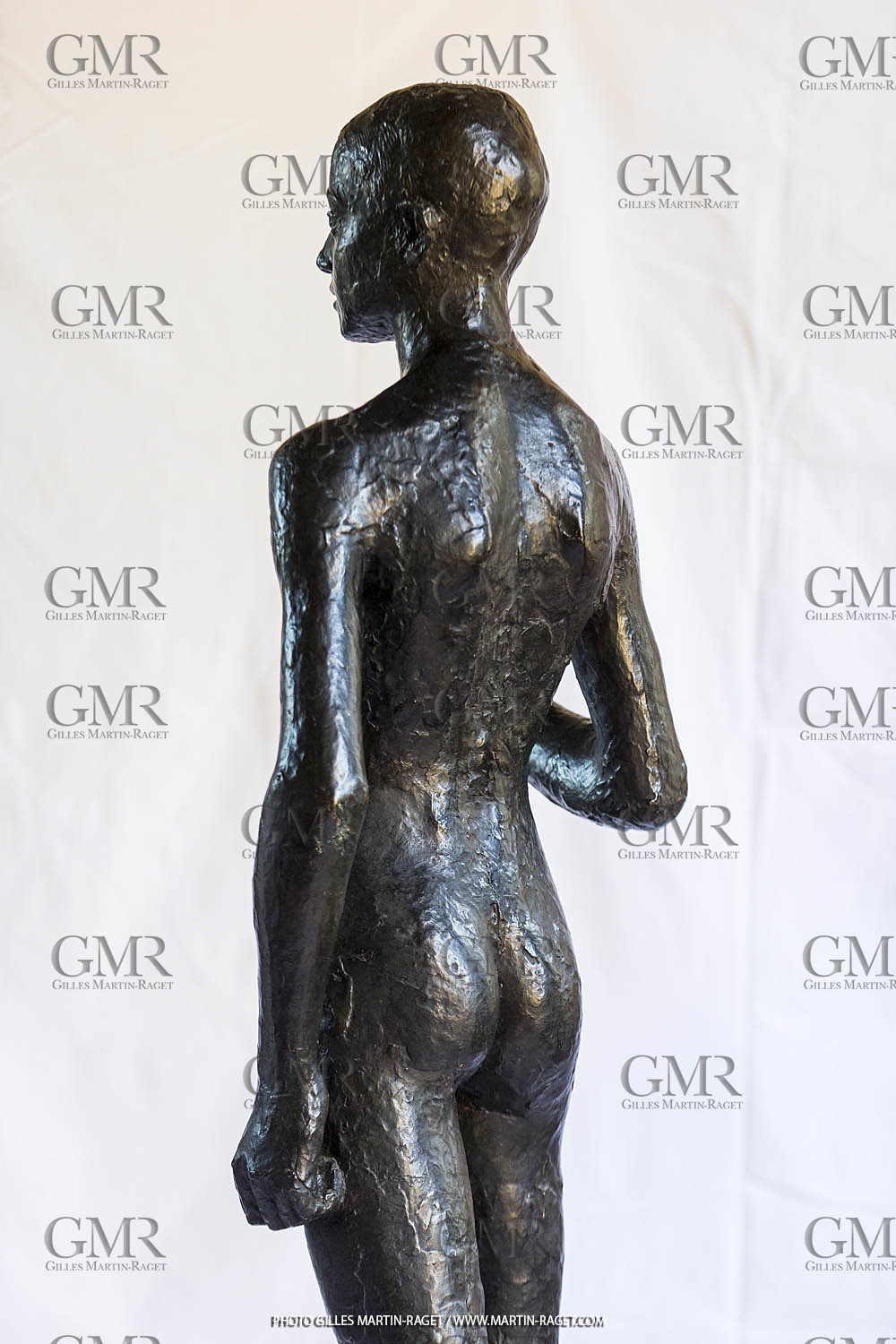 06 03 2016, Saint-Etienne du Grès (FRA,13), Oeuvre de Germaine Richier, Loretto I 1934, Bronze patiné foncé, Numéroté 4 6, fondeur Susse, Paris, 160 x 52 x 35 cm, Collection particulière