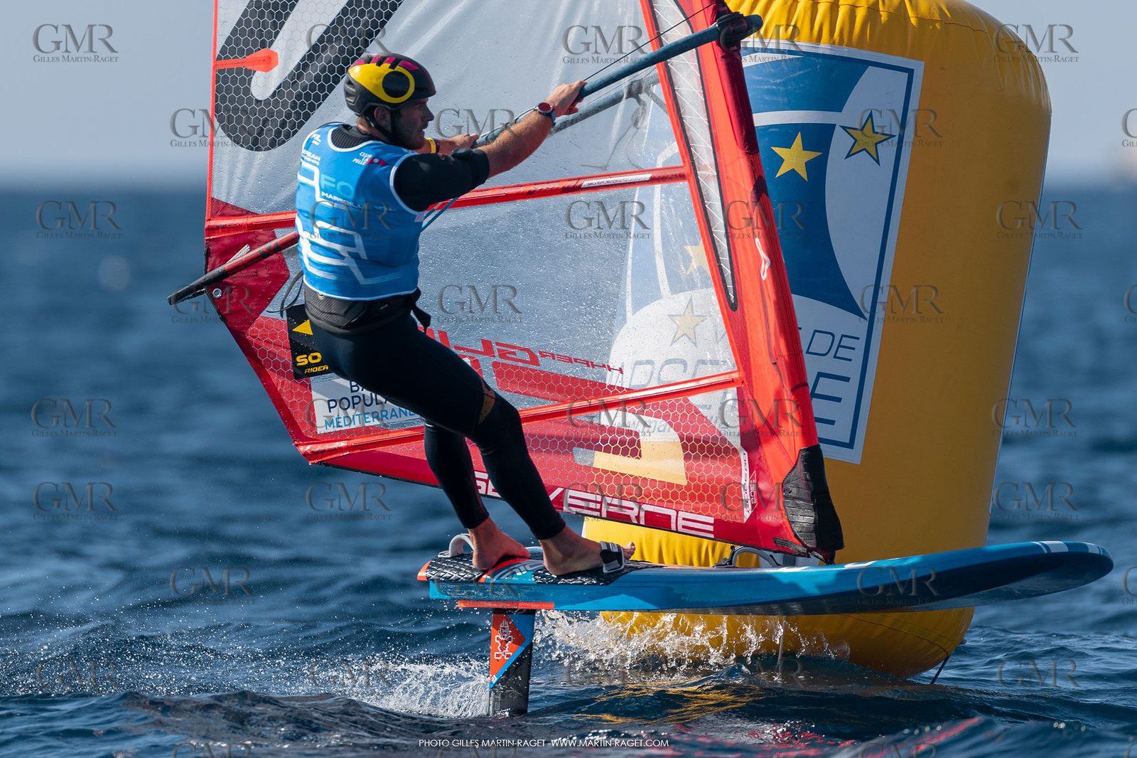 28 10 2021, Marseille, FRA, IQfoil European Championship organised by Club La Pelle, Medal races, Nicolas Goyard, world and European IQfoil 2021 male champion