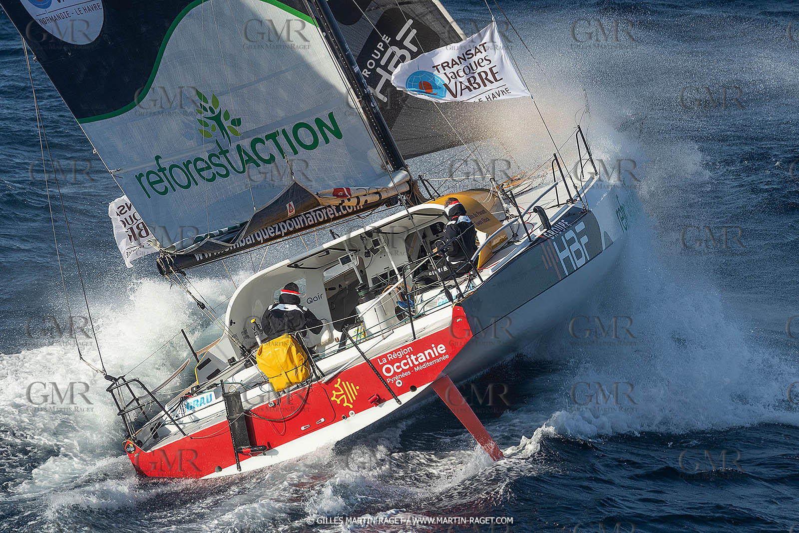 27 08 2021, Marseille (FRA), Transat Jacques Vabre 2021, Class 40, HBF-Reforest'Action (Kito de Pavant, Gwen Gbick)