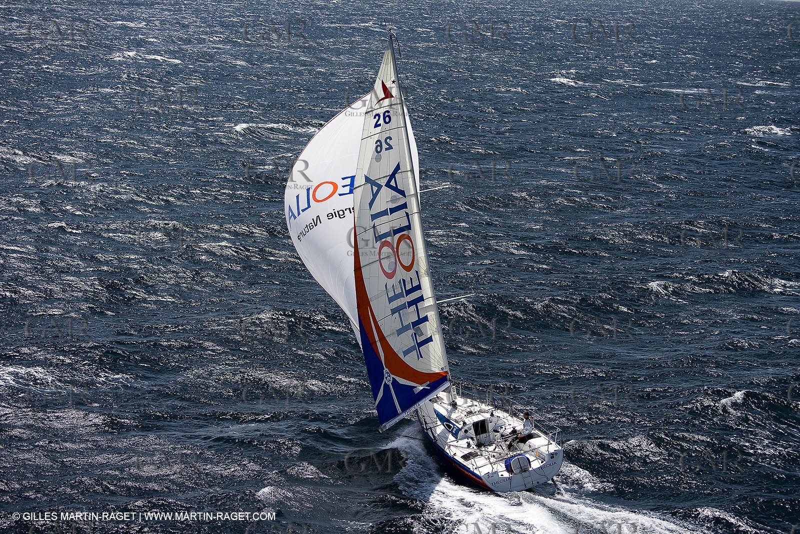 06-26-2007 - FIGARO II - THEOLIA - Skipper : Robert Nagy - Training off Marseille (south France) with strong wind conditions