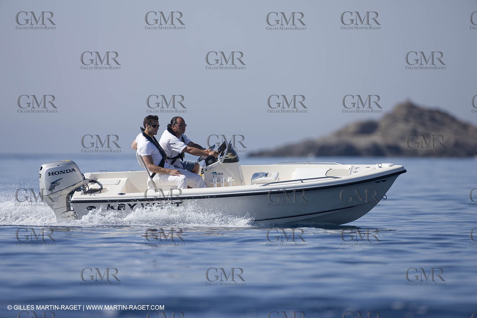 Motor boat running