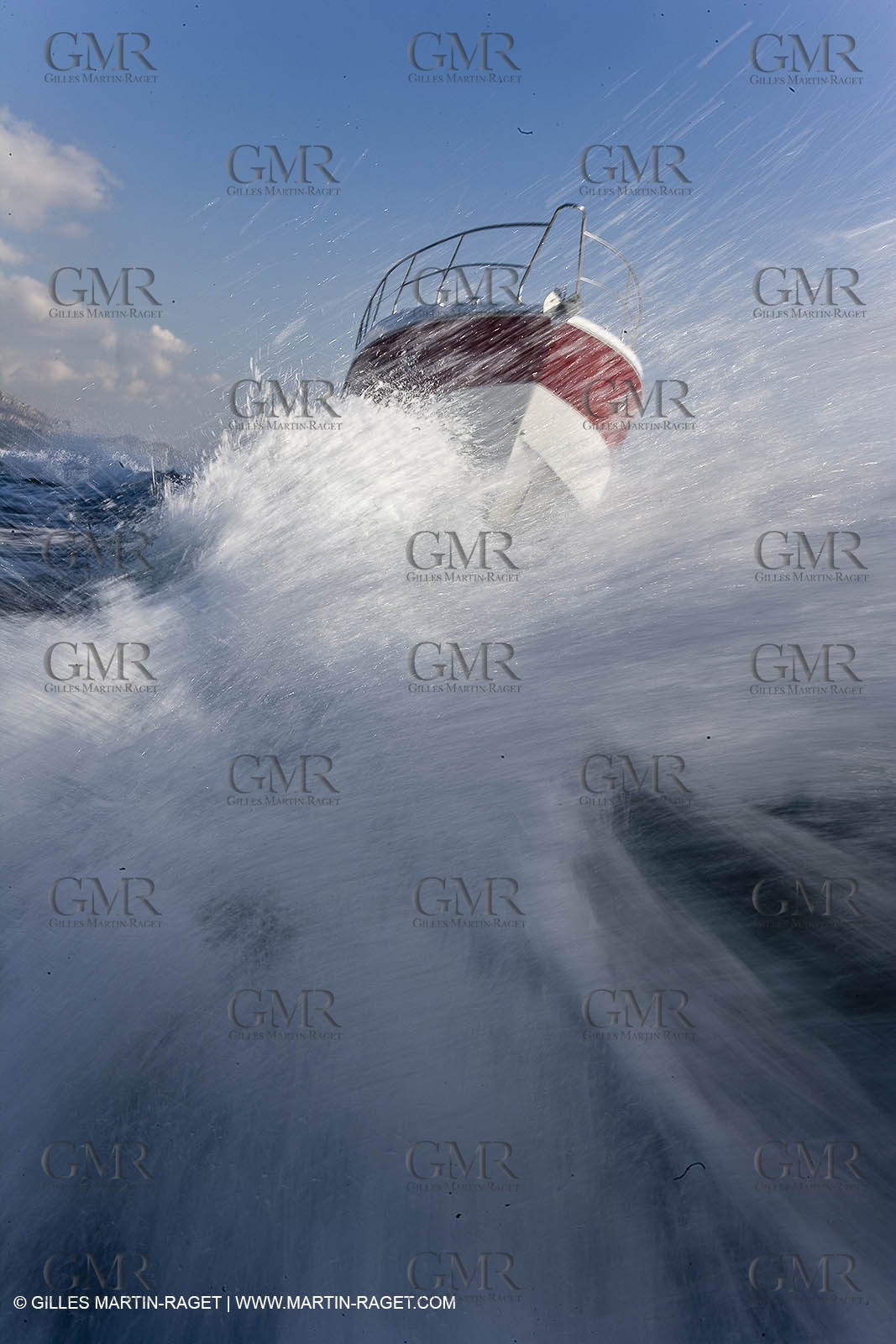 Motor boat running