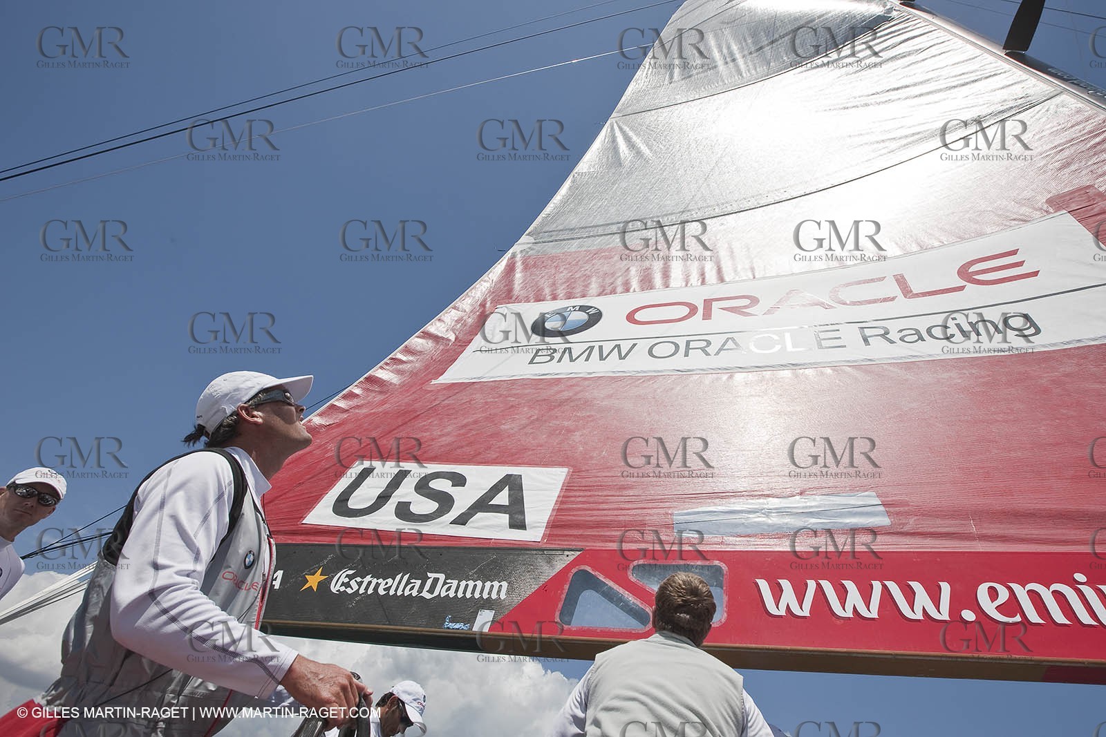 23 01 2009 - Auckland (NZL) -  Louis Vuitton Pacific Series - BMW ORACLE Racing-Tuning up onboard Emirates Team New Zealand yacht