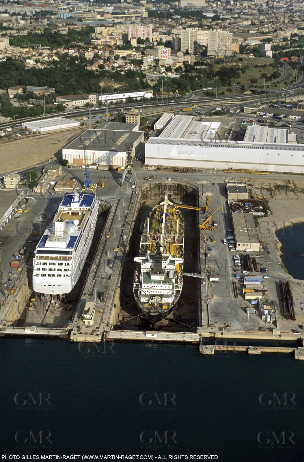 Marseille port, dry docks