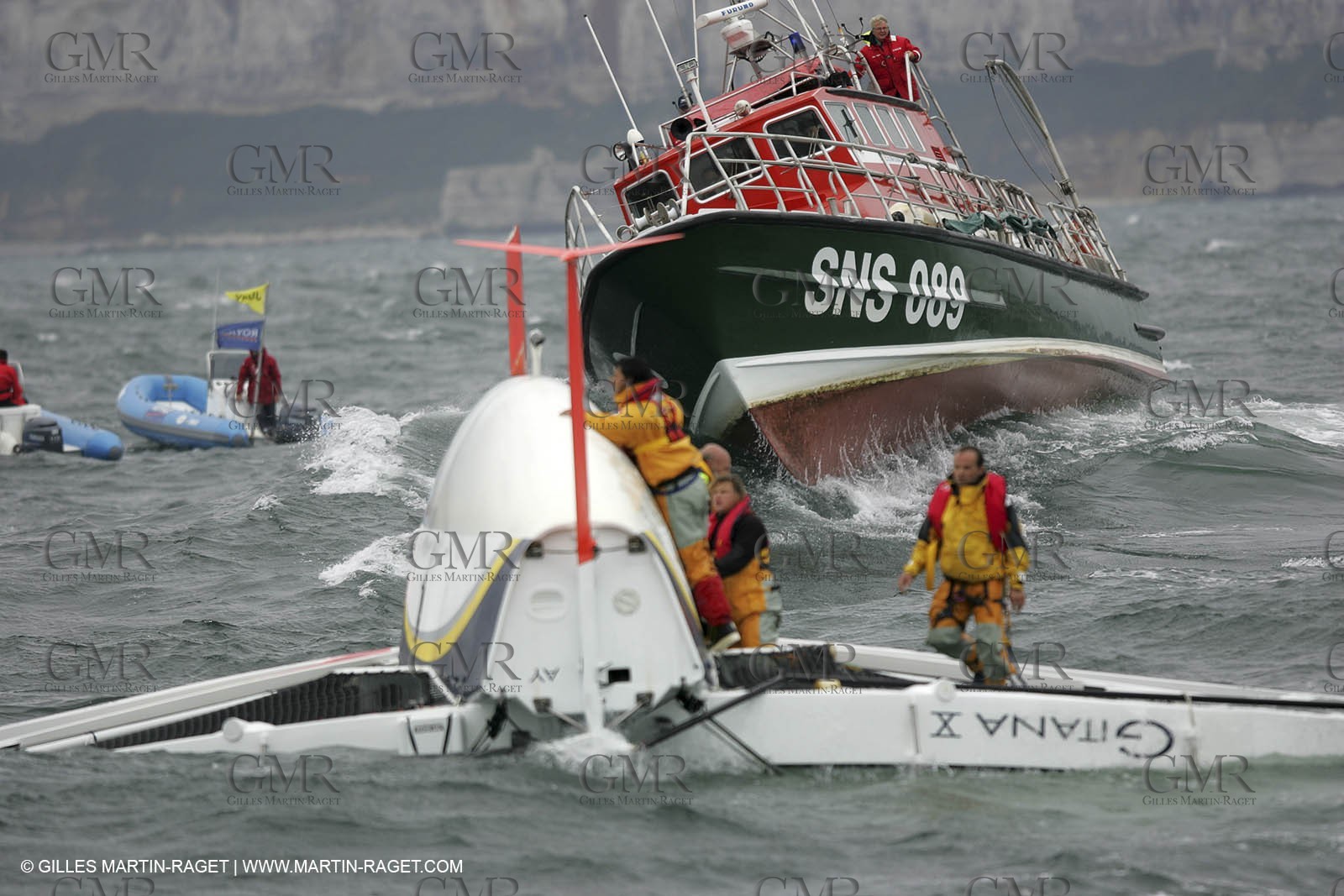 2004 ORMA Multihulls Championship - Fecamp Grand Prix - Gitana X capsize
