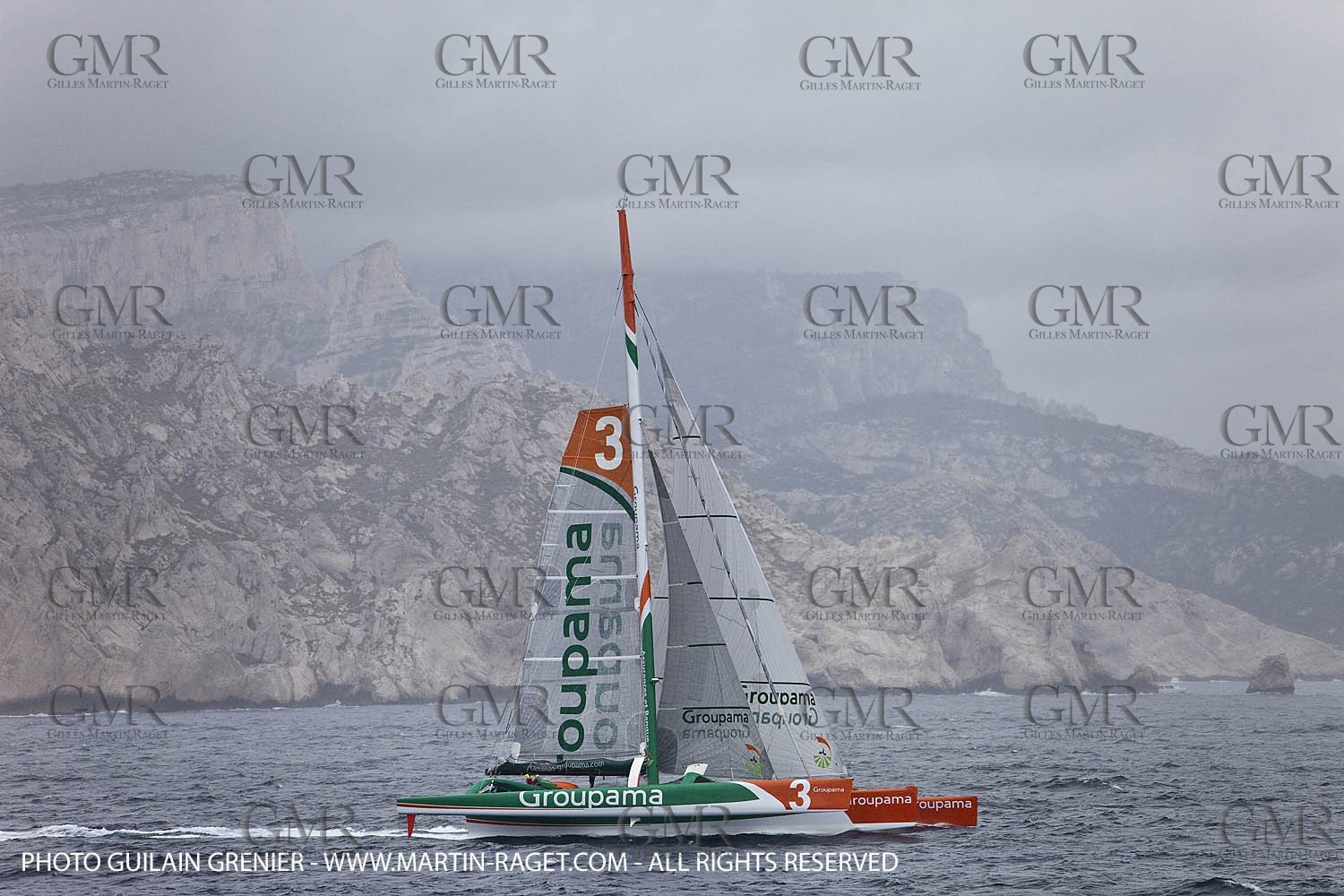 05 14 09 - Marseilles - Mediterranean Record - Groupama 3 - Franck Cammas - G Class - Start from Marseilles to Carthage (Tunisia)