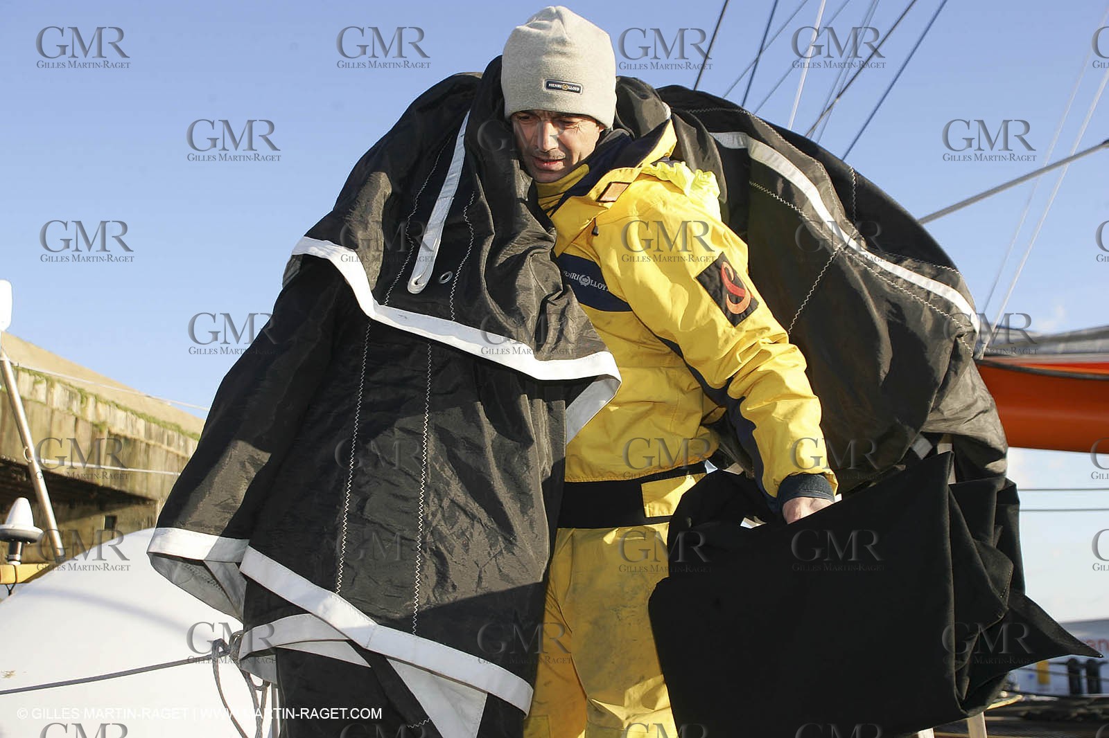 Orange II-2005 Jules Verne Trophy-Start from Lorient-Gilles Campan
