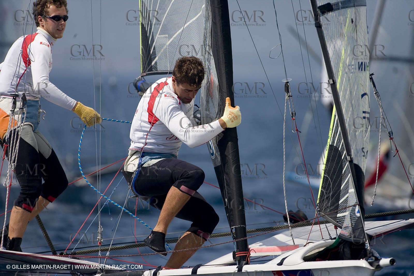 23 04 2007 - 2007 Semaine Olympique Française - Hyères (South of France) - Day 2 - Team France - 49er - MONTEAU - GUILLOU Damien