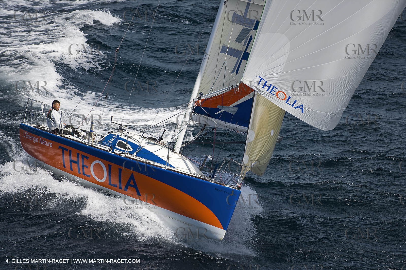 06-26-2007 - FIGARO II - THEOLIA - Skipper : Robert Nagy - Training off Marseille (south France) with strong wind conditions