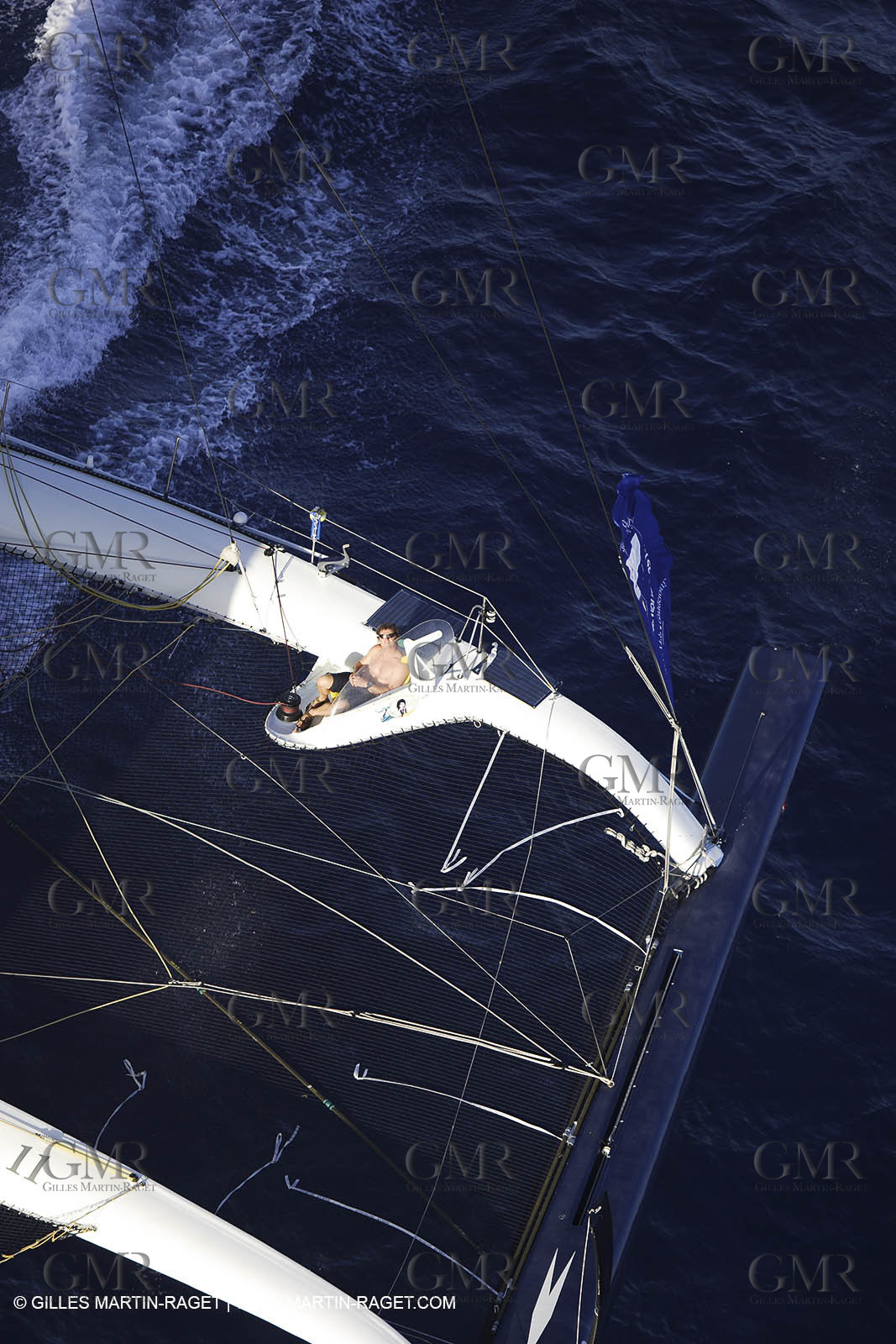 05 11 2006 - Pointe à Pitre Guadelupe (FRA) - Route du Rhum 2006 arrival - overall winner Lionel Lemonchois (Gitana 11)