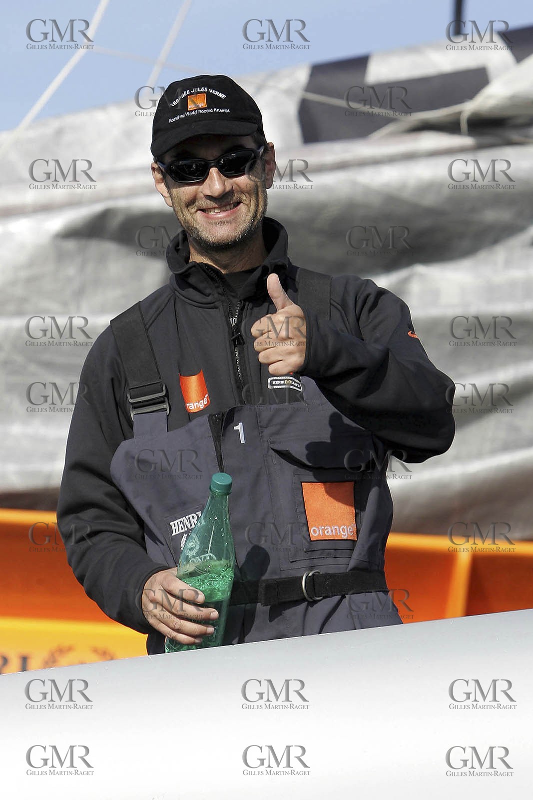 Orange II - 2005 Jules Verne Trophy finish - Brest - On shore - Bruno Peyron