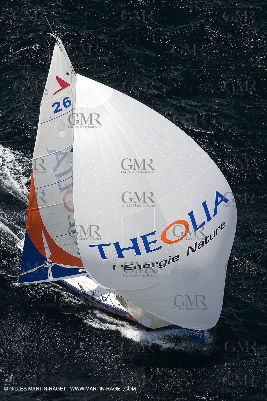 06-26-2007 - FIGARO II - THEOLIA - Skipper : Robert Nagy - Training off Marseille (south France) with strong wind conditions