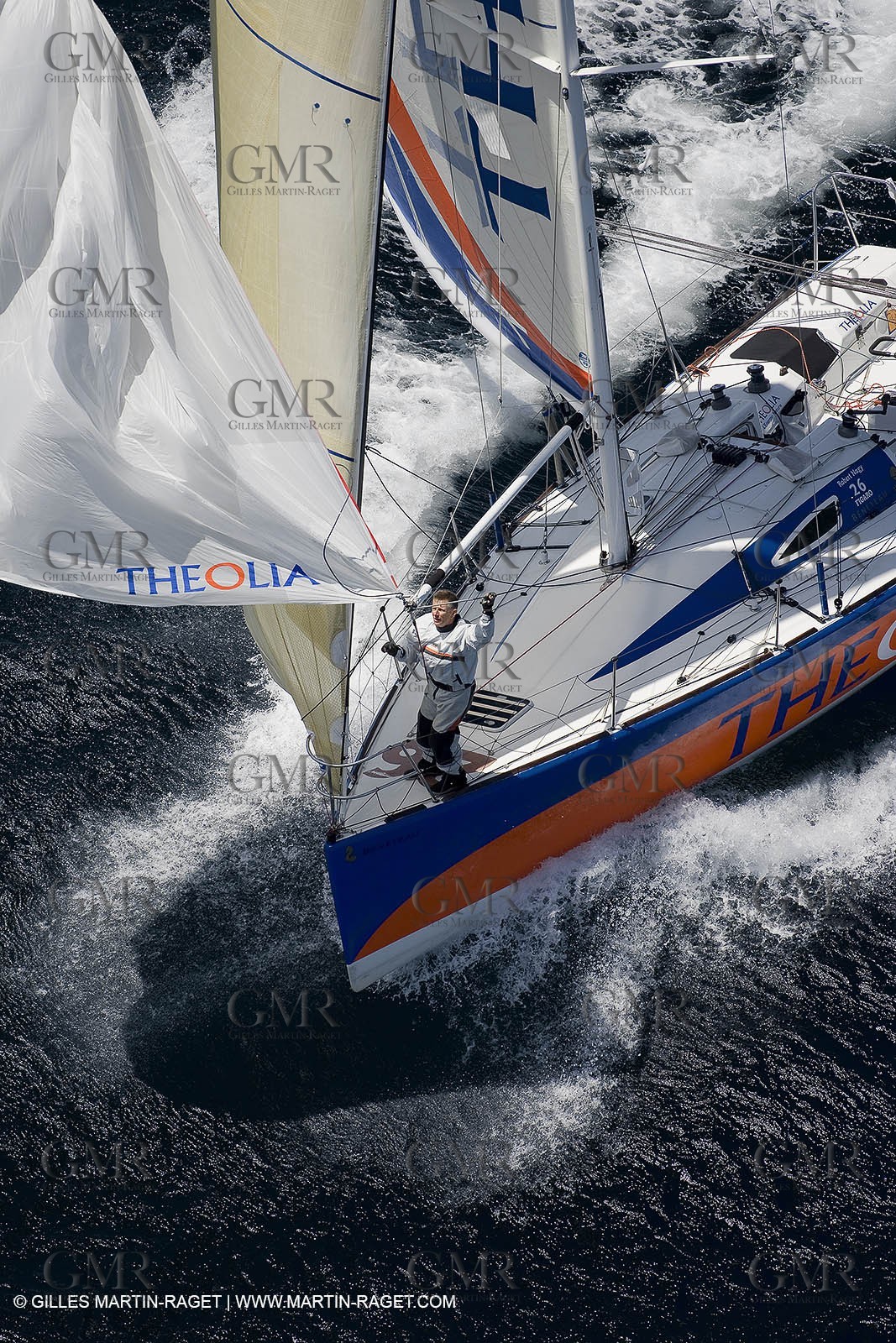 06-26-2007 - FIGARO II - THEOLIA - Skipper : Robert Nagy - Training off Marseille (south France) with strong wind conditions
