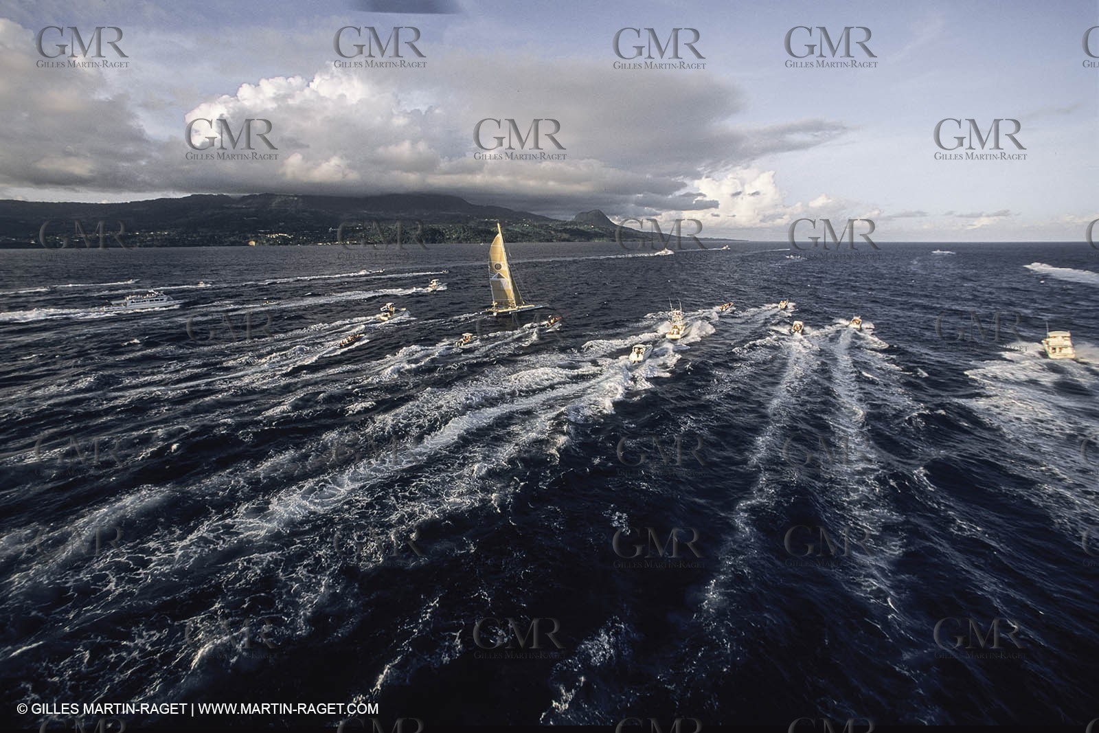 Sailing, Yachts Racing, Offshore Racing, Multihulls, ORMA 60, Route du Rhum 1990 arrrival, Florence Arthaud (Groupe Pierre 1er)