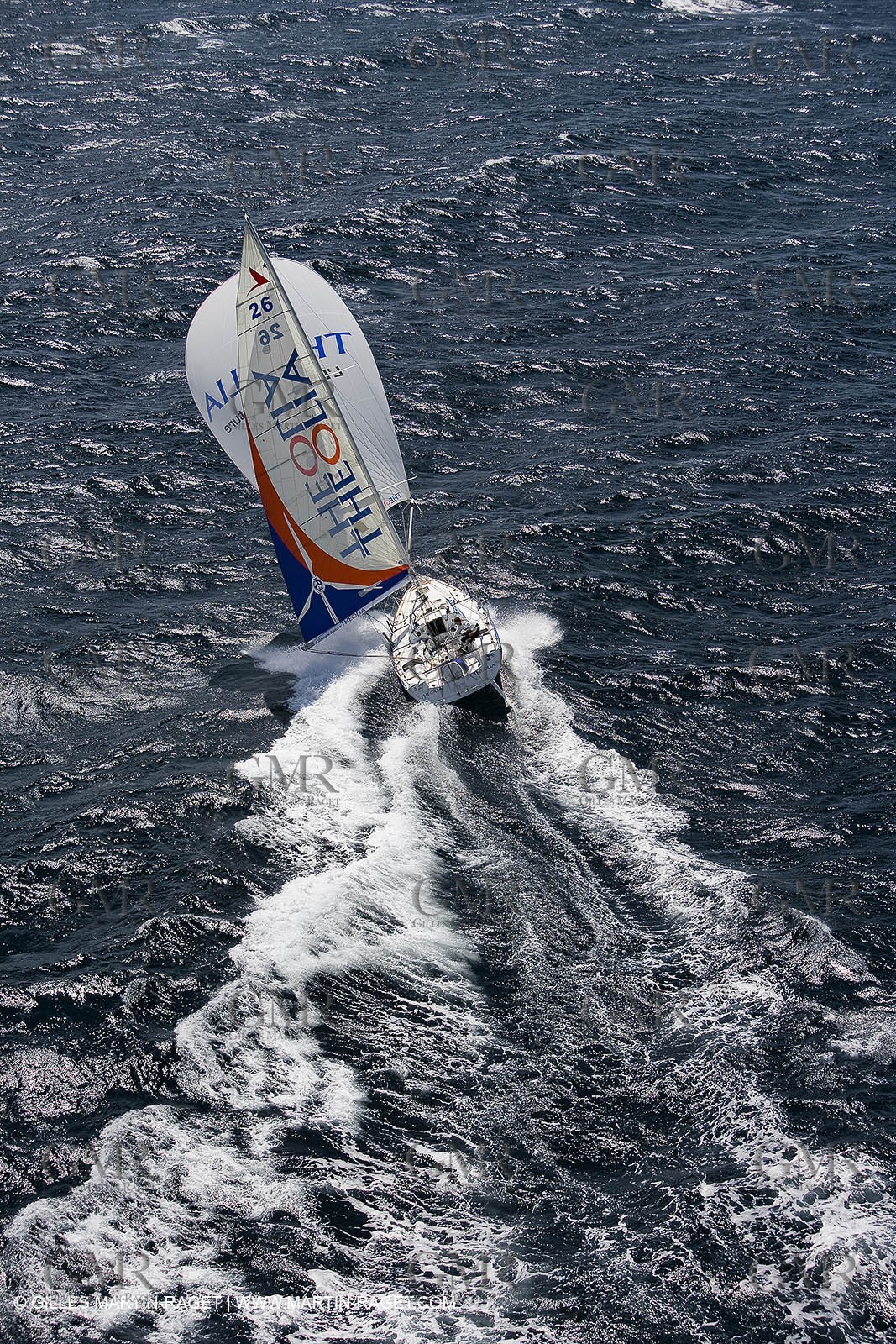 06-26-2007 - FIGARO II - THEOLIA - Skipper : Robert Nagy - Training off Marseille (south France) with strong wind conditions