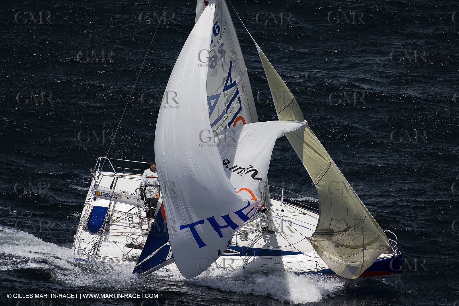 06-26-2007 - FIGARO II - THEOLIA - Skipper : Robert Nagy - Training off Marseille (south France) with strong wind conditions