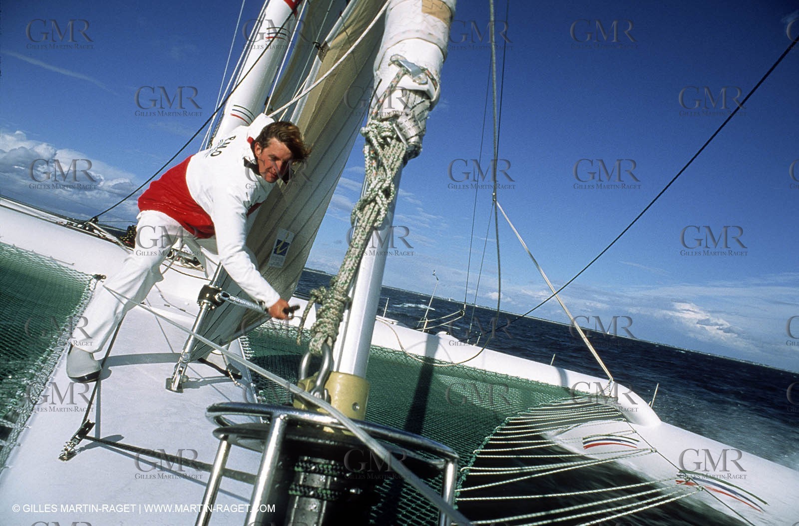 Laurent Bourgnon à bord de Primagaz