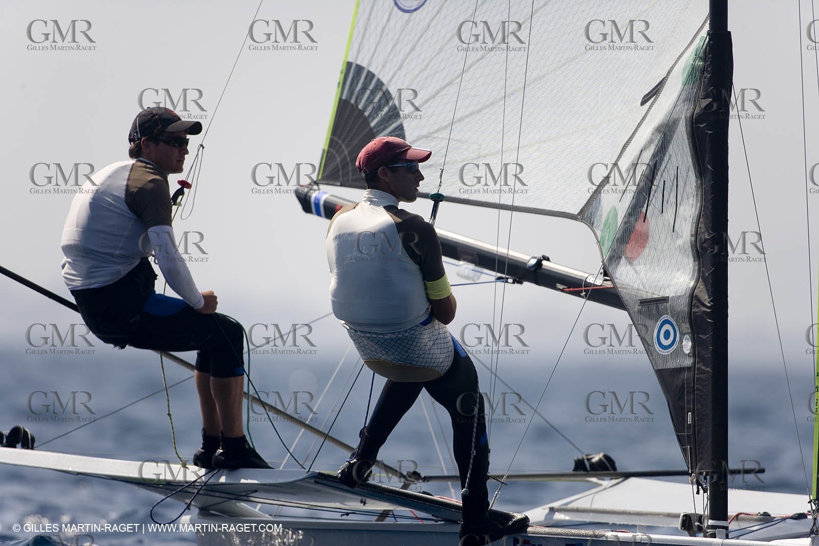 24 04 2007 - 2007 Semaine Olympique Française - Hyères (South of France) - Day 3 - Team France - 49er - LAGRAVIERE Morgan CHRISTIDIS Stephane