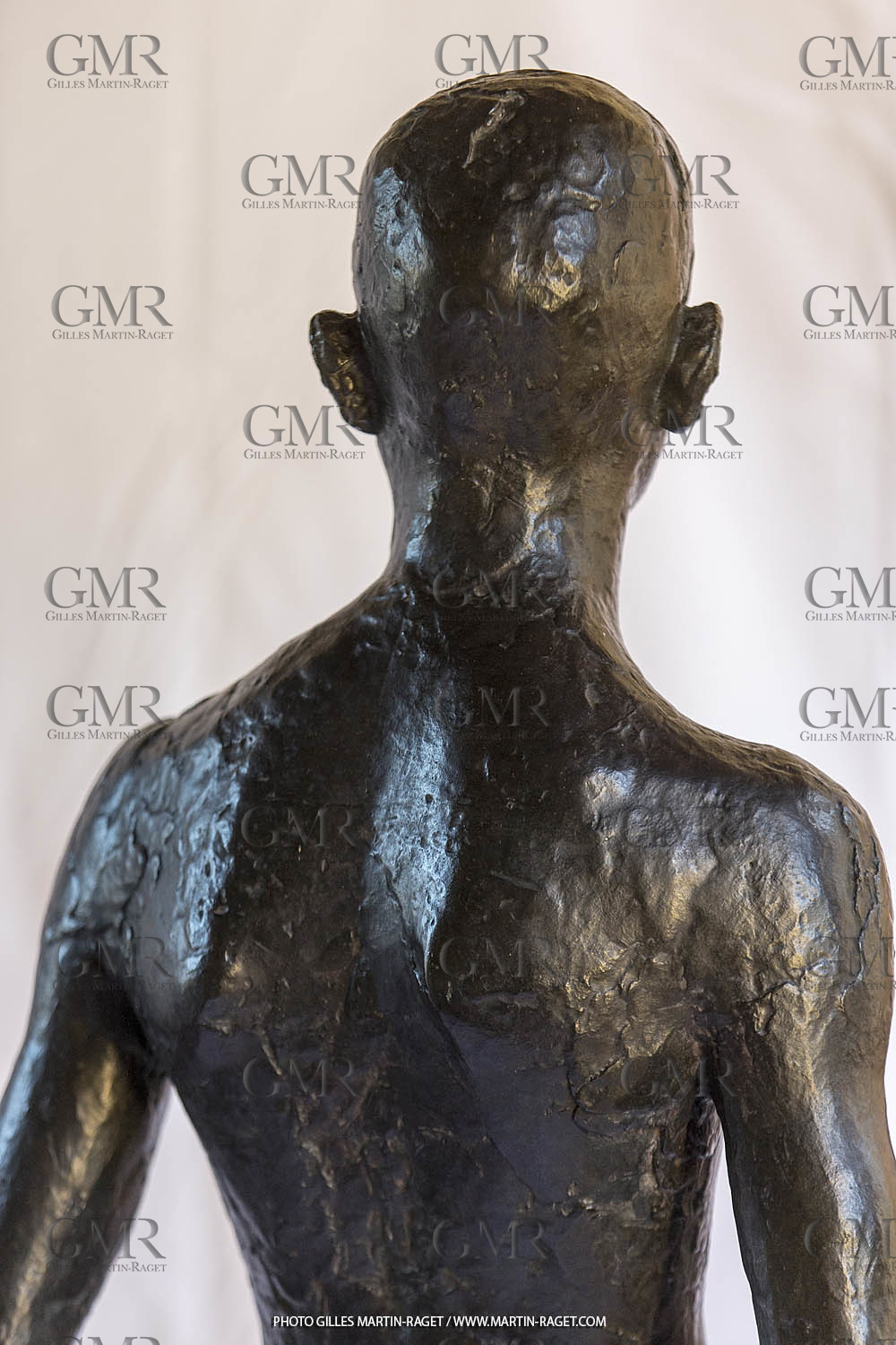 06 03 2016, Saint-Etienne du Grès (FRA,13), Oeuvre de Germaine Richier, Loretto I 1934, Bronze patiné foncé, Numéroté 4 6, fondeur Susse, Paris, 160 x 52 x 35 cm, Collection particulière