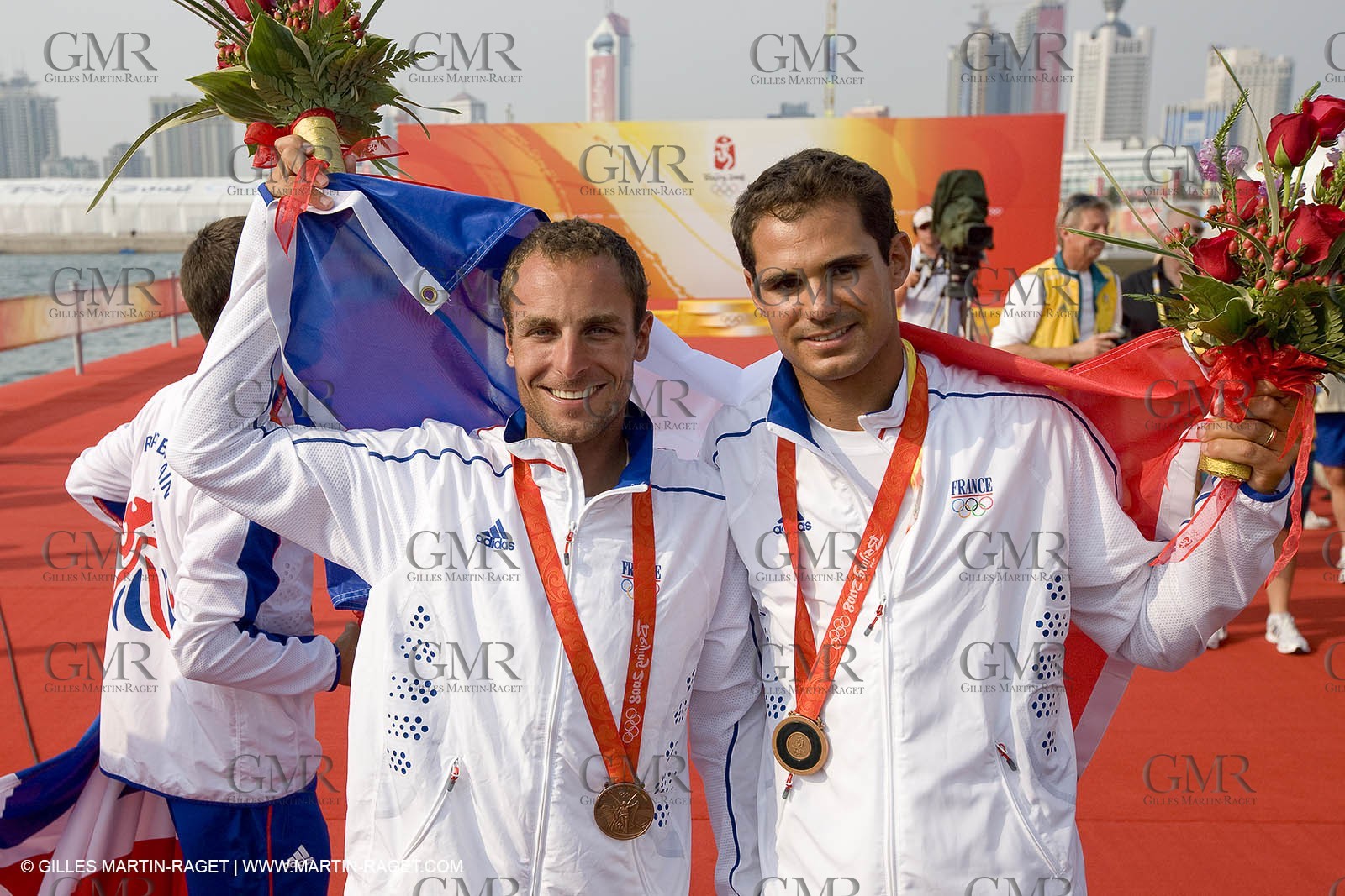 18 08 2008 - Qingdao (CHN) - 2008 Olympic games - Day 10 - Medal race 470 men, Charbnonnier Bausset bronze medal