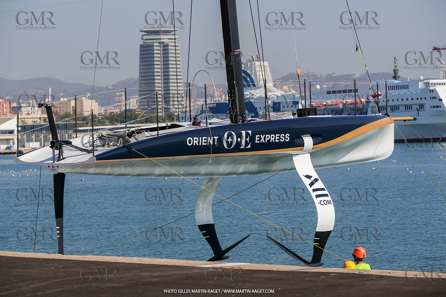 22 08 2023, Barcelona (ESP), 37th America's Cup, Orient Express Racing Team, AC 40 first training