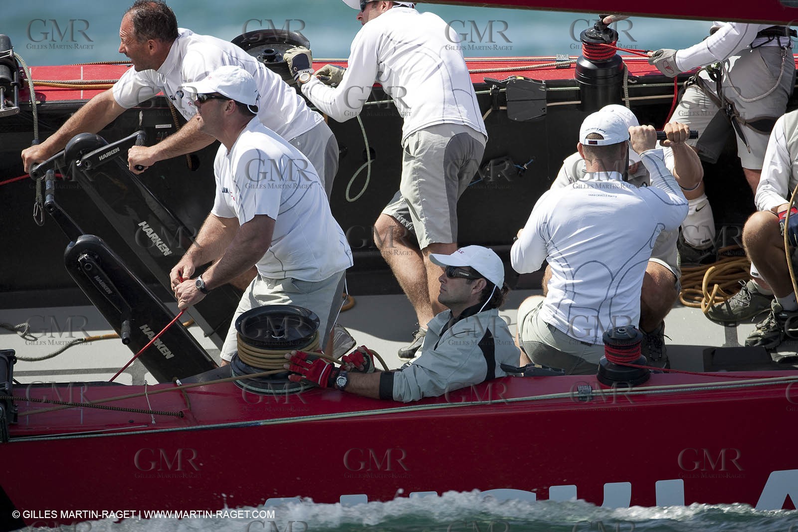 23 01 2009 - Auckland (NZL) -  Louis Vuitton Pacific Series - BMW ORACLE Racing-Tuning up onboard Emirates Team New Zealand yacht