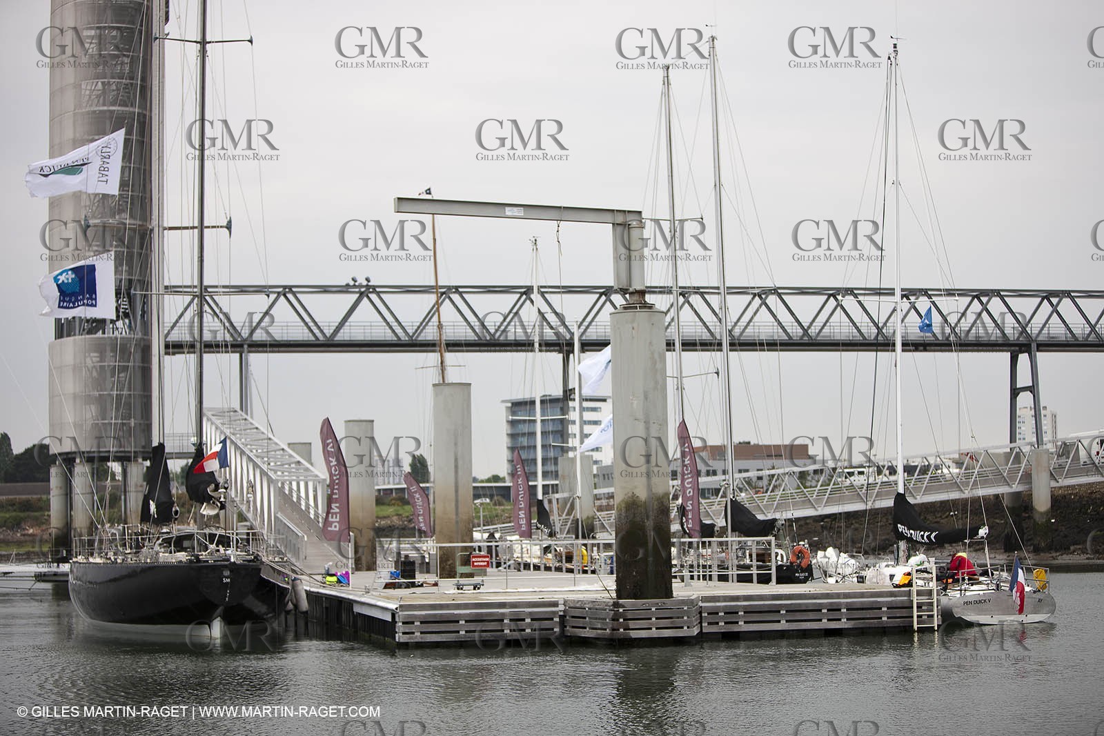 19 05 2010- Lorient- (FRA,56)  the five Pen Duick and l'Hydroptere in front of the Cité de la Voile Eric Tabarly