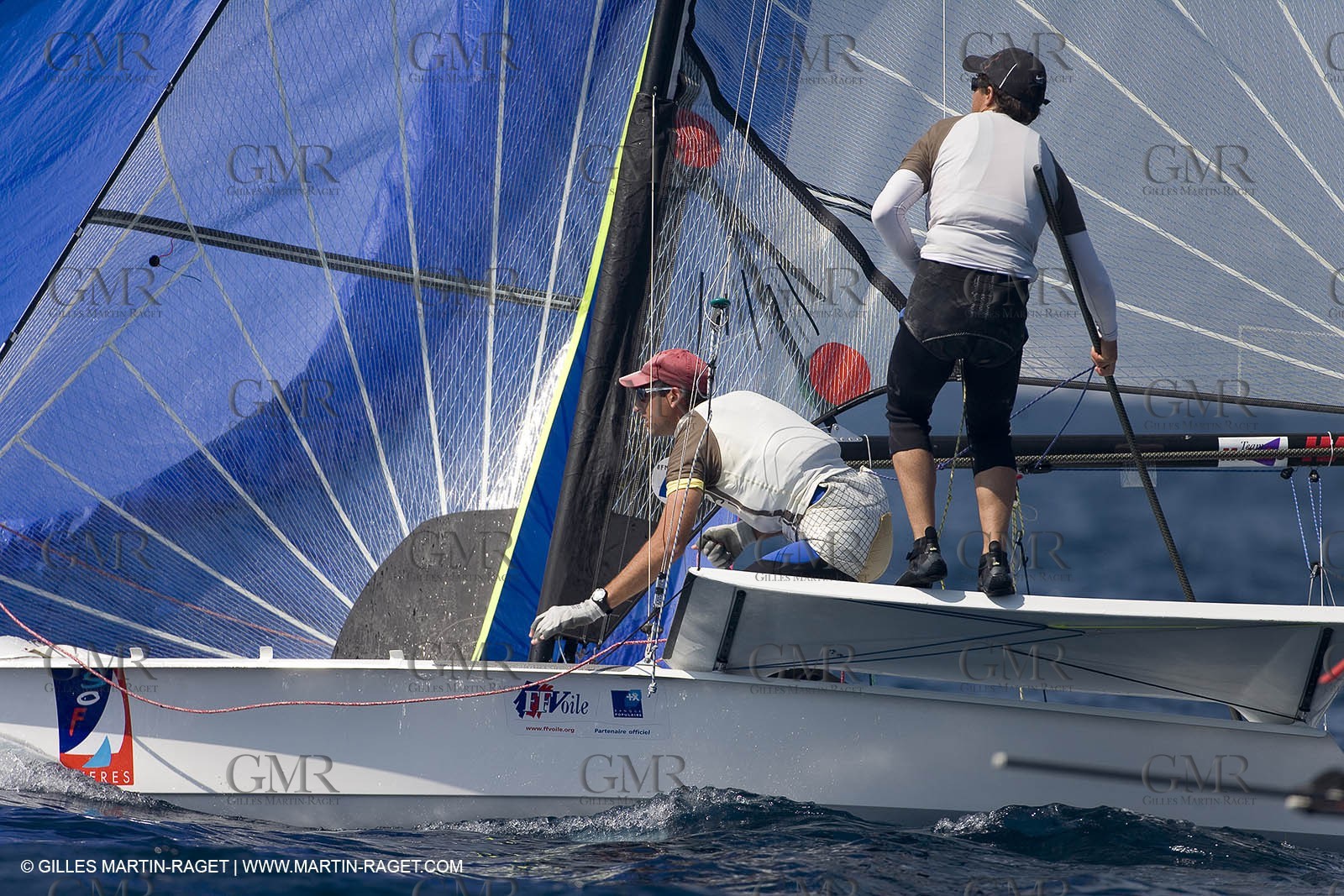 24 04 2007 - 2007 Semaine Olympique Française - Hyères (South of France) - Day 3 - Team France - 49er - LAGRAVIERE Morgan CHRISTIDIS Stephane