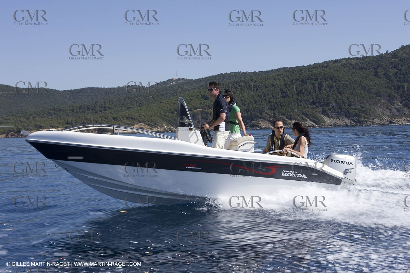 Motor boat running