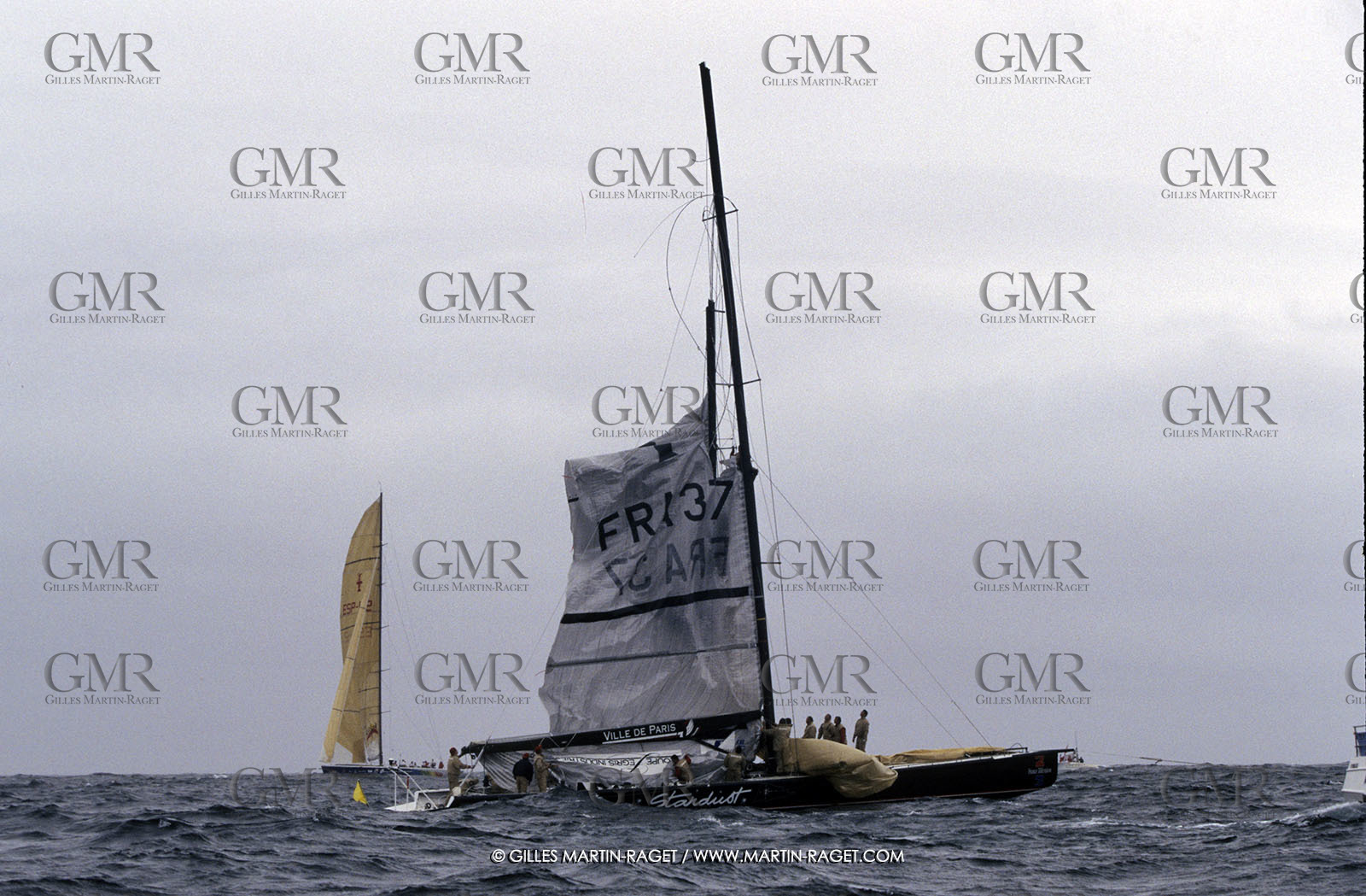 America's cup - San Diego 1995 - Défi français - Broken mast France 3
