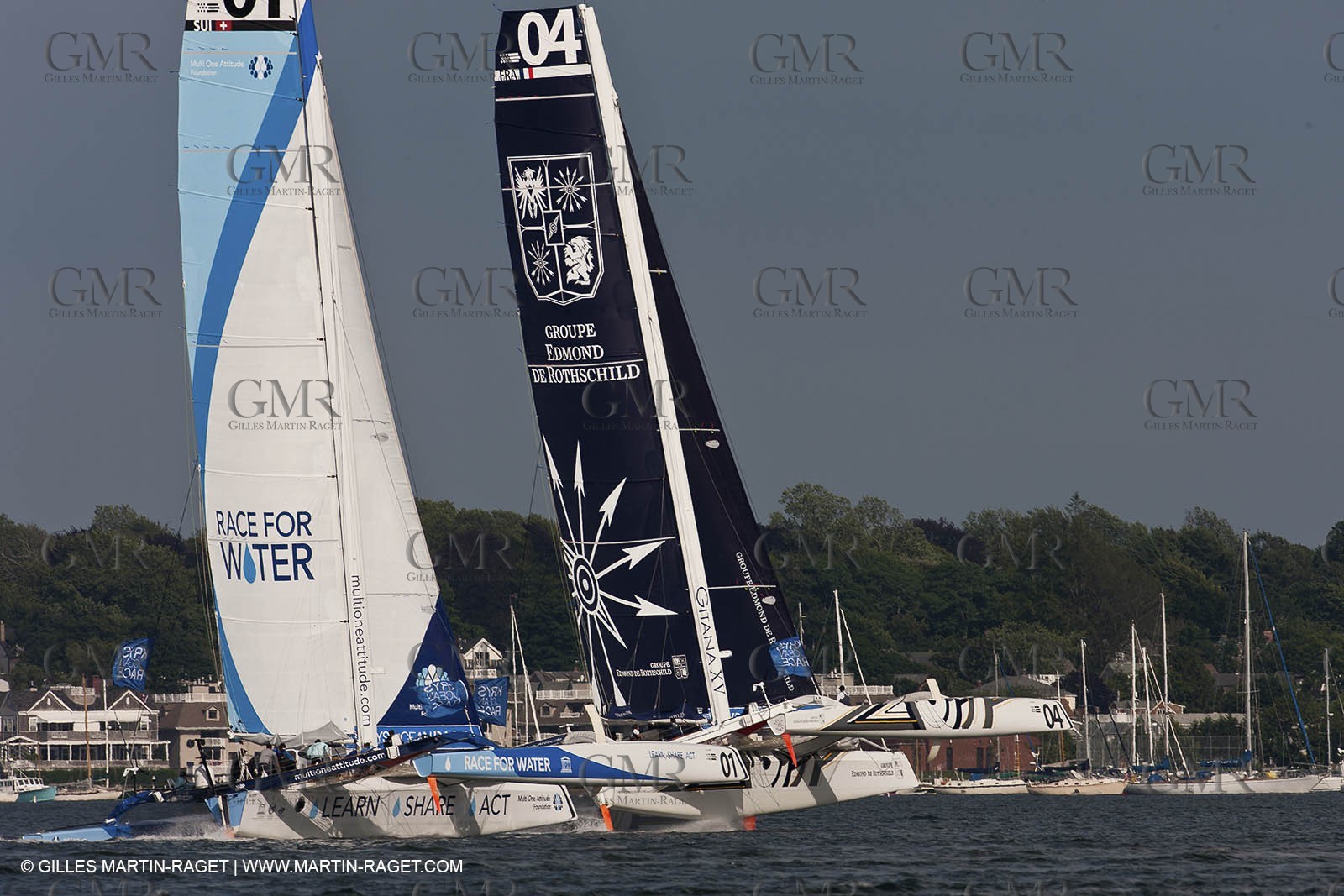 02 07 2012 - Newport (RI) -start of the Krys Ocean Race pre-event sailed between Newport and New York, Race for the Water, Gitana XV