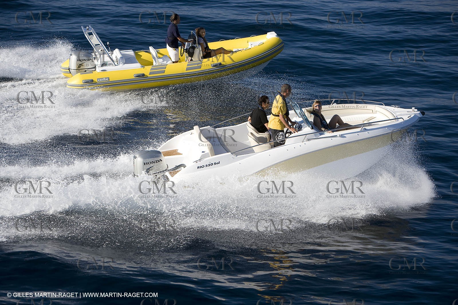 Motor boat running