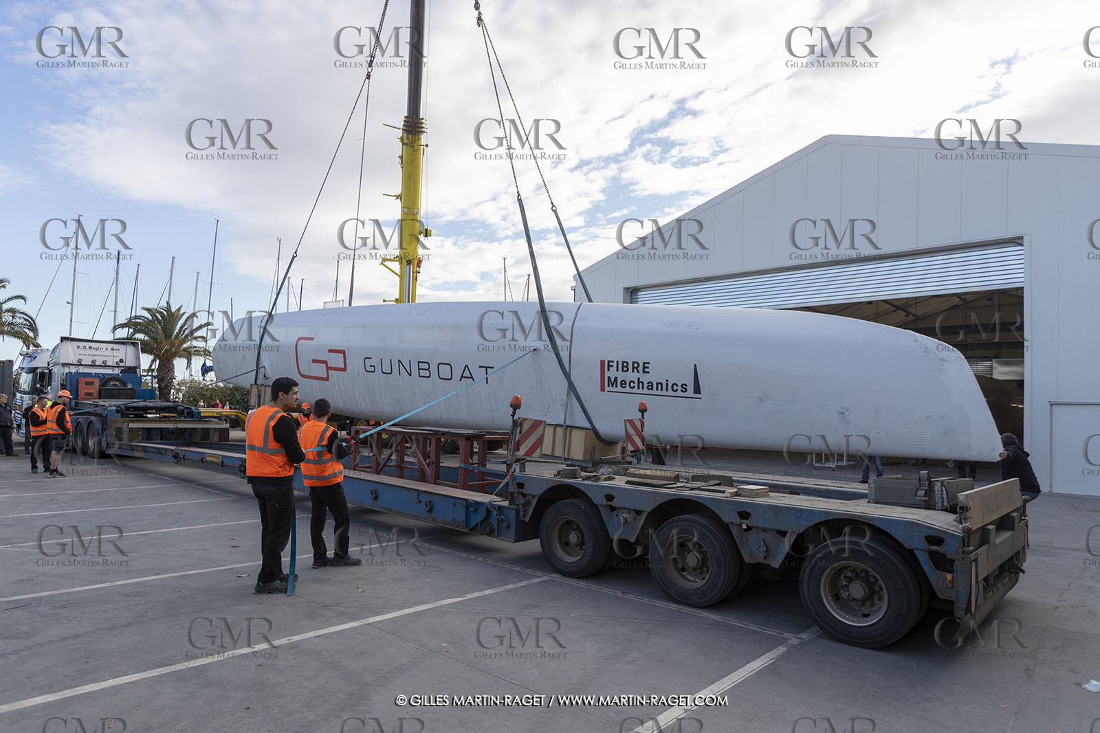 15 02 2022, La Grande Motte (FRA), Gunboat 80  1 hulls delivery