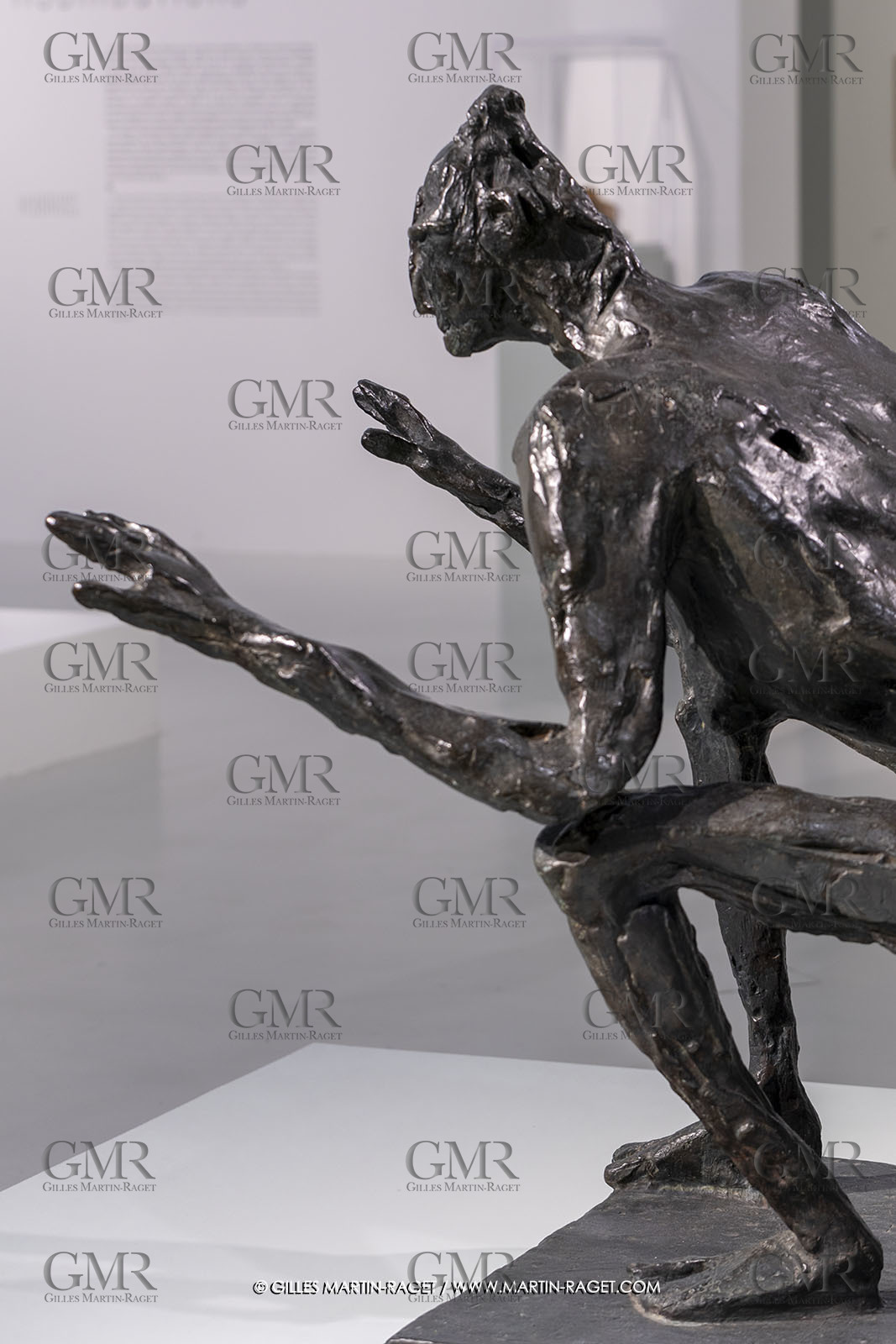 30 10 2023, Montpellier (FRA), oeuvre de Germaine Richier, Exposition Centre Pompidou - Musée Fabre 2023, La Sauterelle, grande, 1955-1956, Bronze patiné foncé, épreuve d'exposition, Fondeur : Susse, Paris, 137 x 99 x 176 cm, Collection particulière